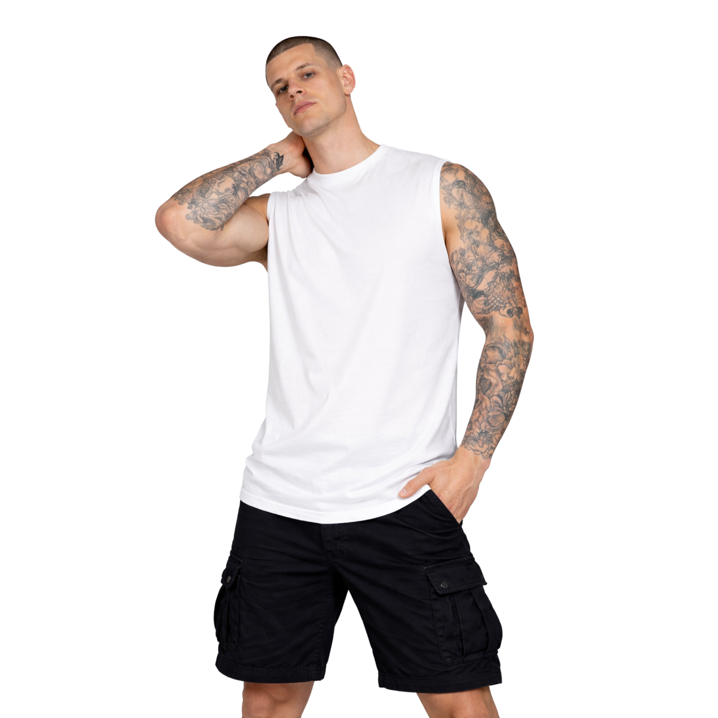 Neon Blade Duel Sleeveless Oversized Tee