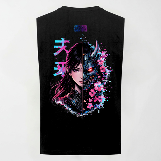 Dual Spirit Sleeveless Oversized Tee