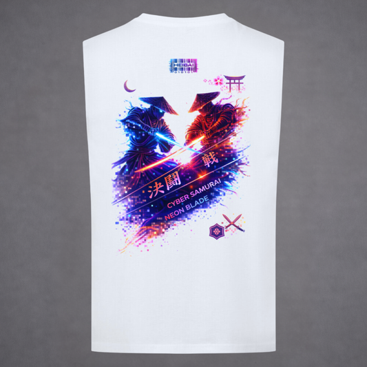 Neon Blade Duel Sleeveless Oversized Tee