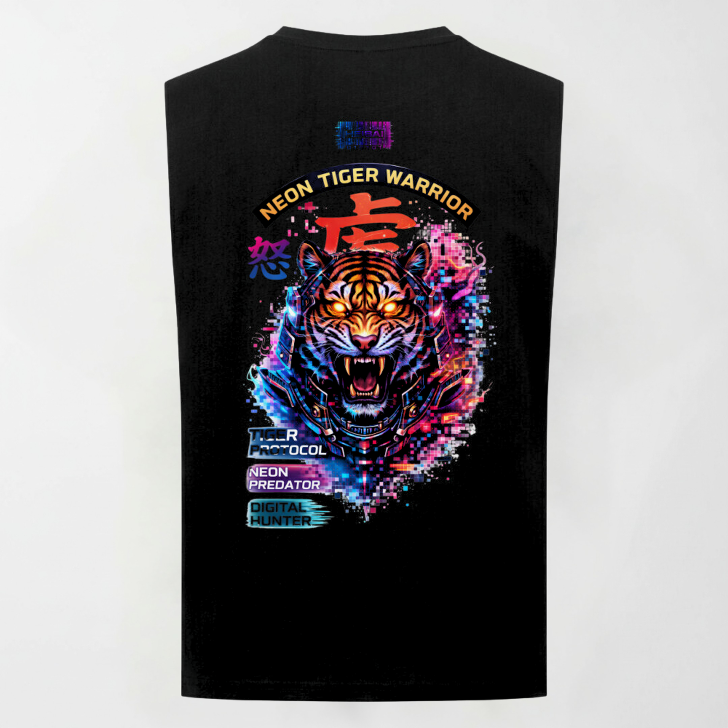 Neon Tiger Warrior Sleeveless Oversized Tee