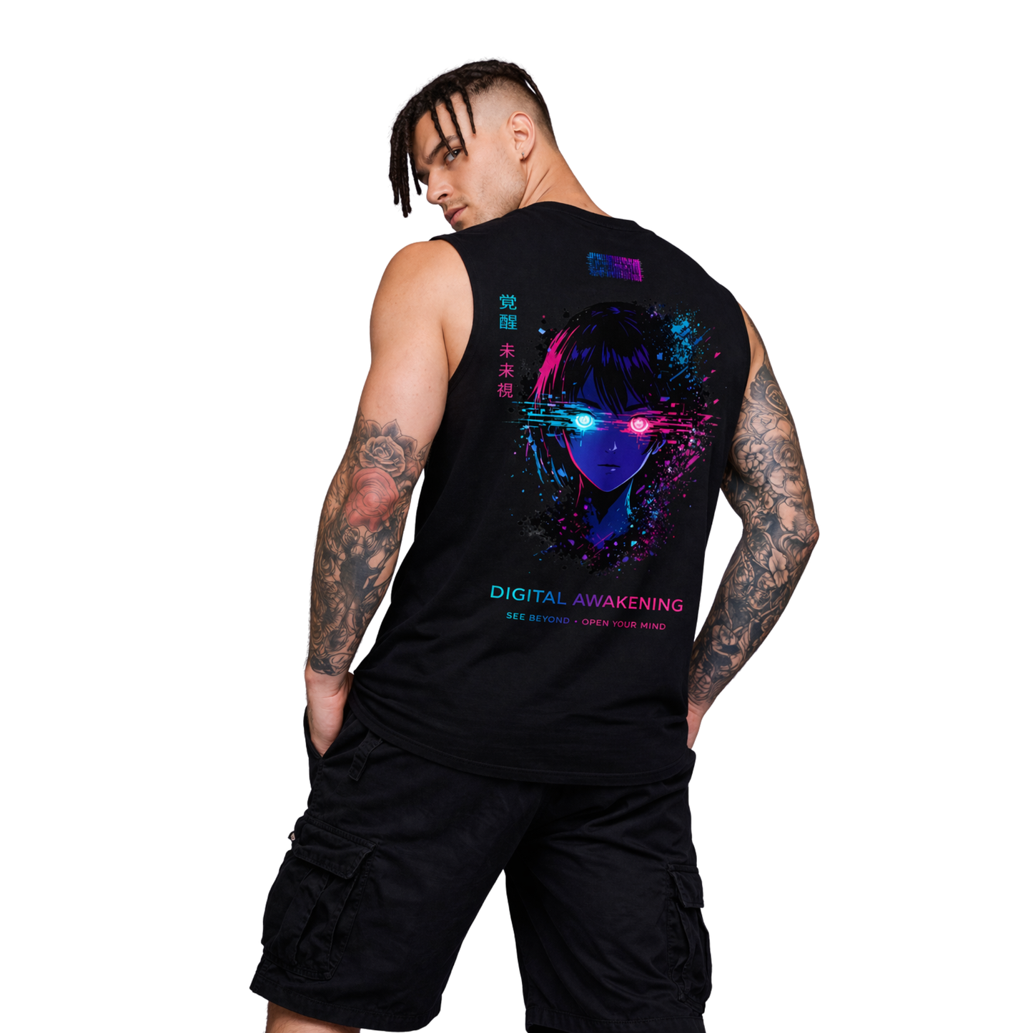 Digital Awakening Sleeveless Oversized Tee