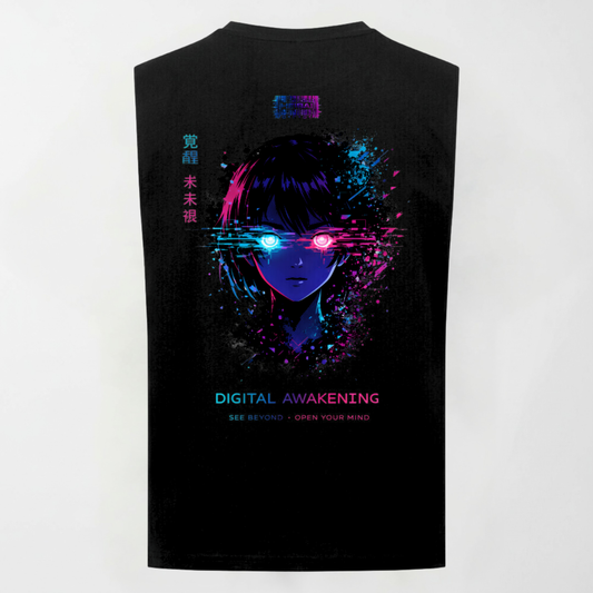 Digital Awakening Sleeveless Oversized Tee