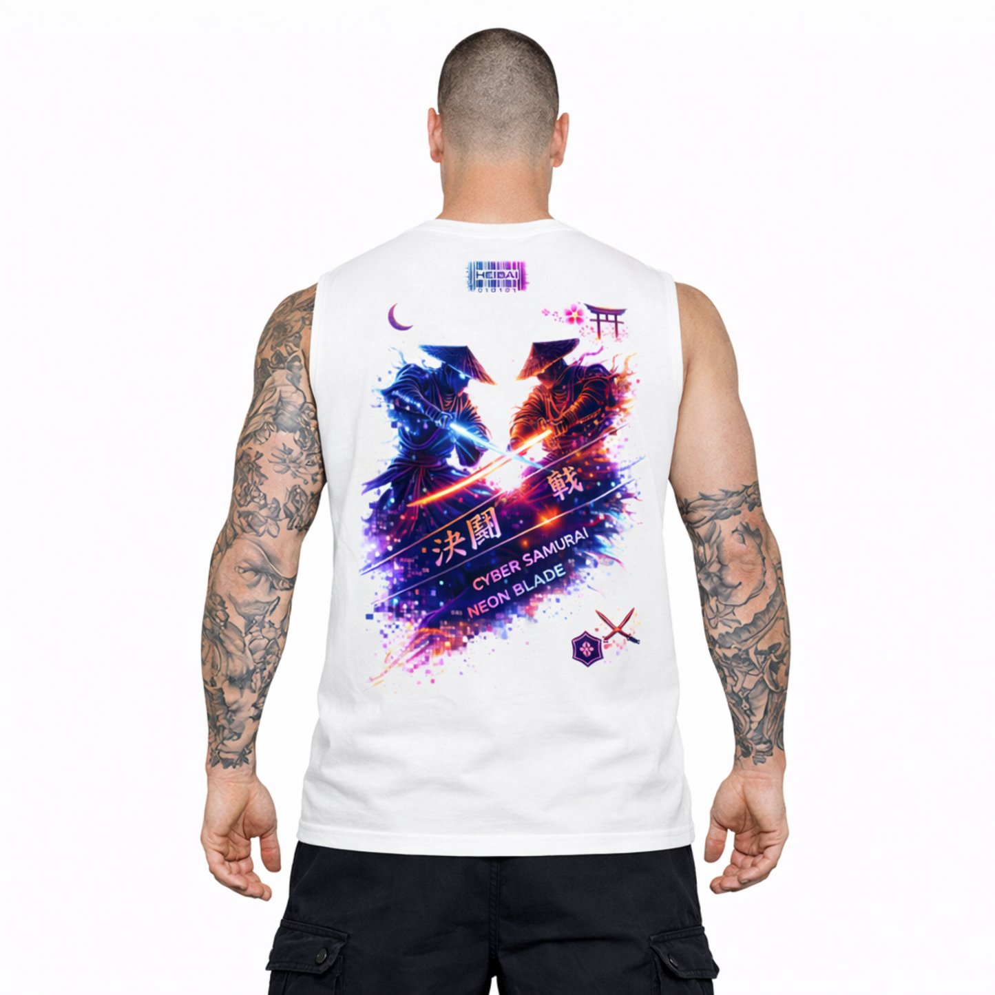 Neon Blade Duel Sleeveless Oversized Tee