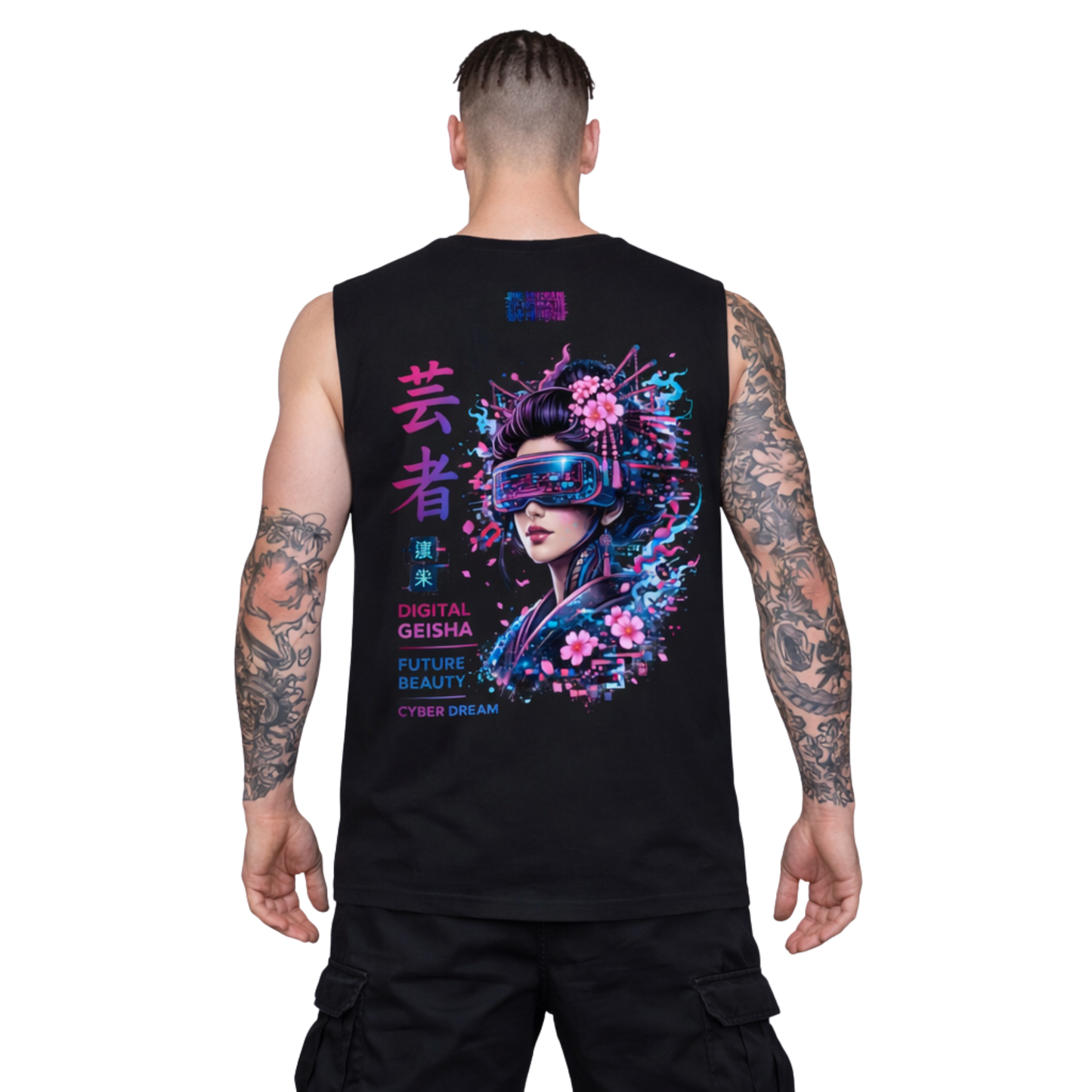 Digital Geisha Sleeveless Oversized Tee