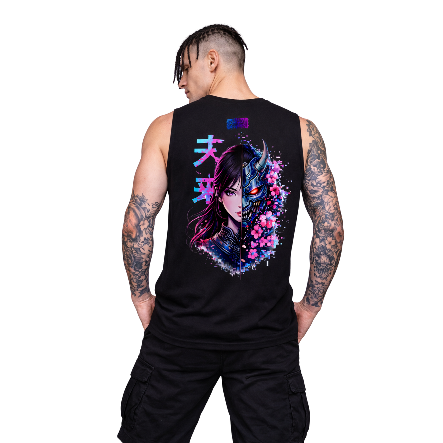 Dual Spirit Sleeveless Oversized Tee