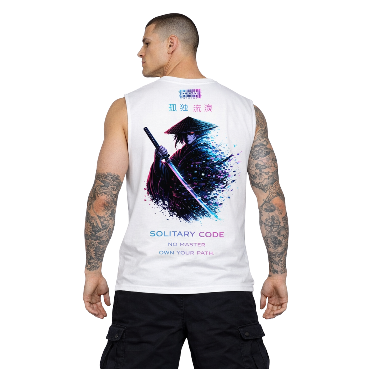Solitary Code Sleeveless Oversized Tee
