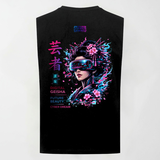 Digital Geisha Sleeveless Oversized Tee