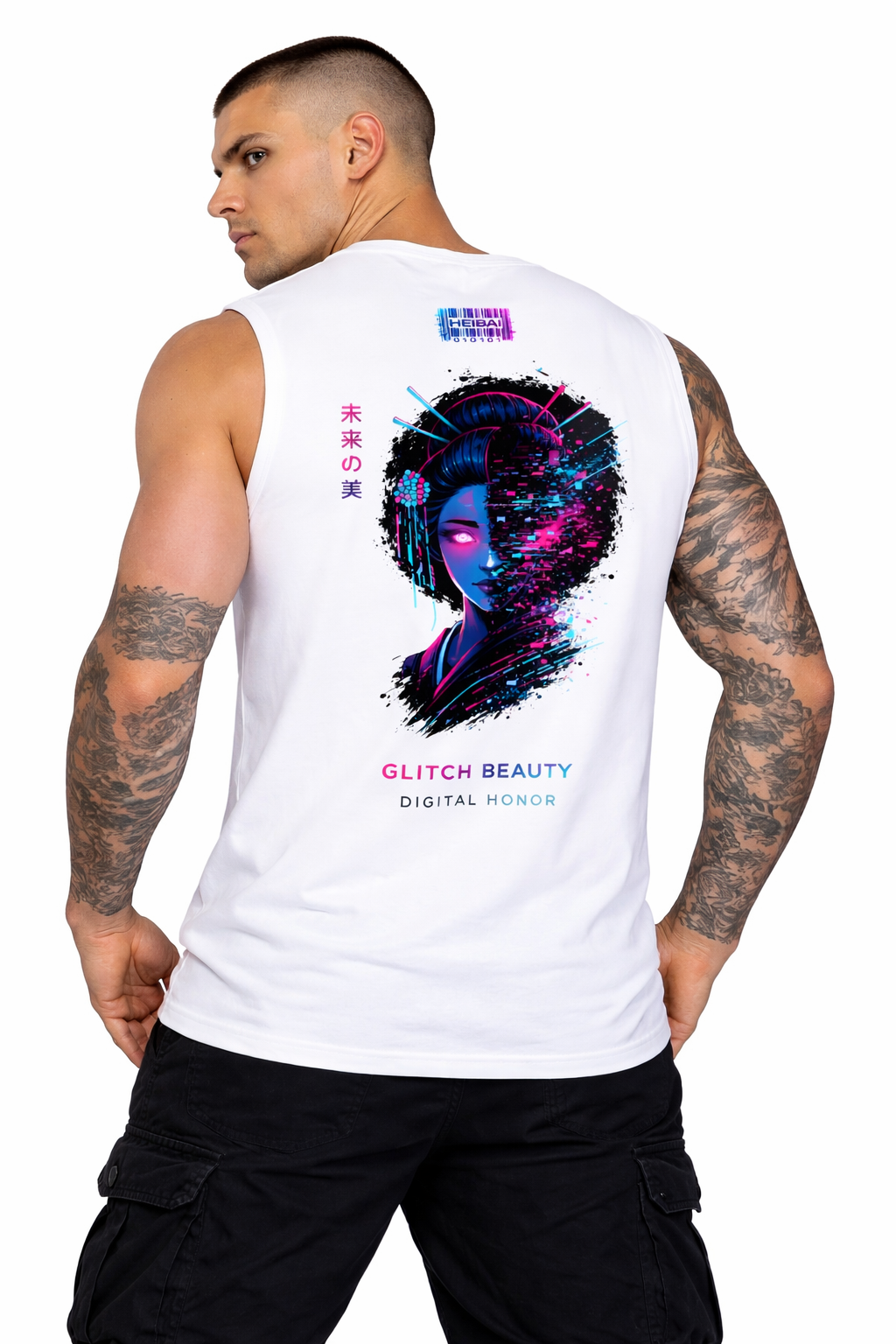 Glitch Beauty Sleeveless Oversized Tee